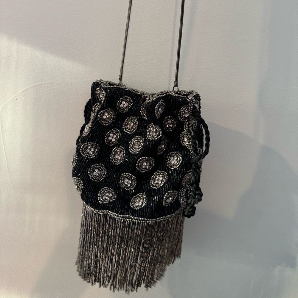 Zara Black and Silver Clutch with Elegant Design